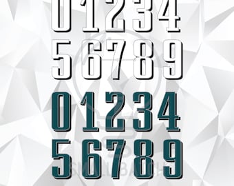 Números de camiseta de fútbol de Filadelfia: archivos SVG, PNG y AI (descarga digital)