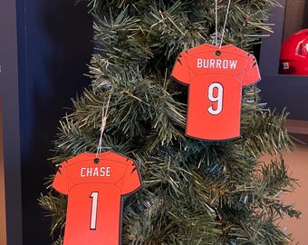 Cincinnati Bengals - Wooden Jersey Ornaments (Choose Player)
