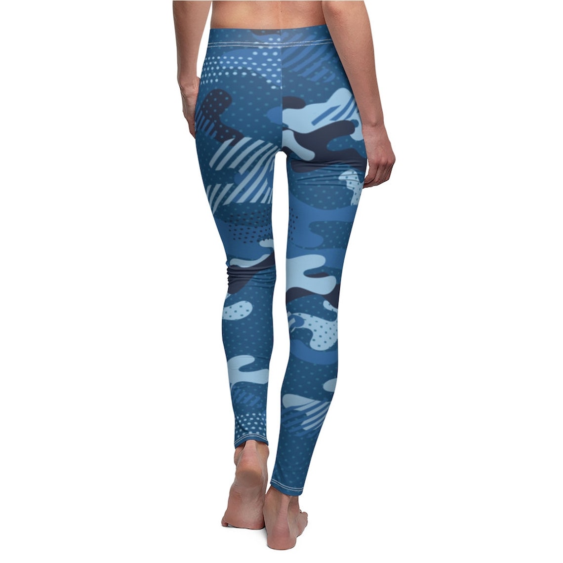 Blue Camo LeggingsWorkout leggings Yoga Leggings Fitness Etsy
