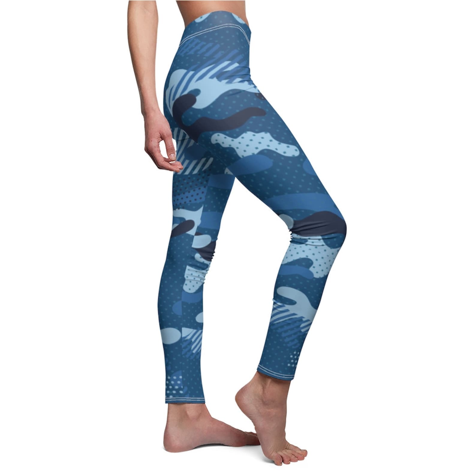 Blue Camo LeggingsWorkout leggings Yoga Leggings Fitness Etsy