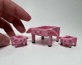 Set of Three Planters- Pig Family- 1/12th Scale