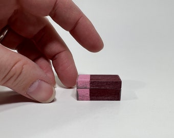 Lidded Color Block Box- Think Pink/Wine- 1/12th scale