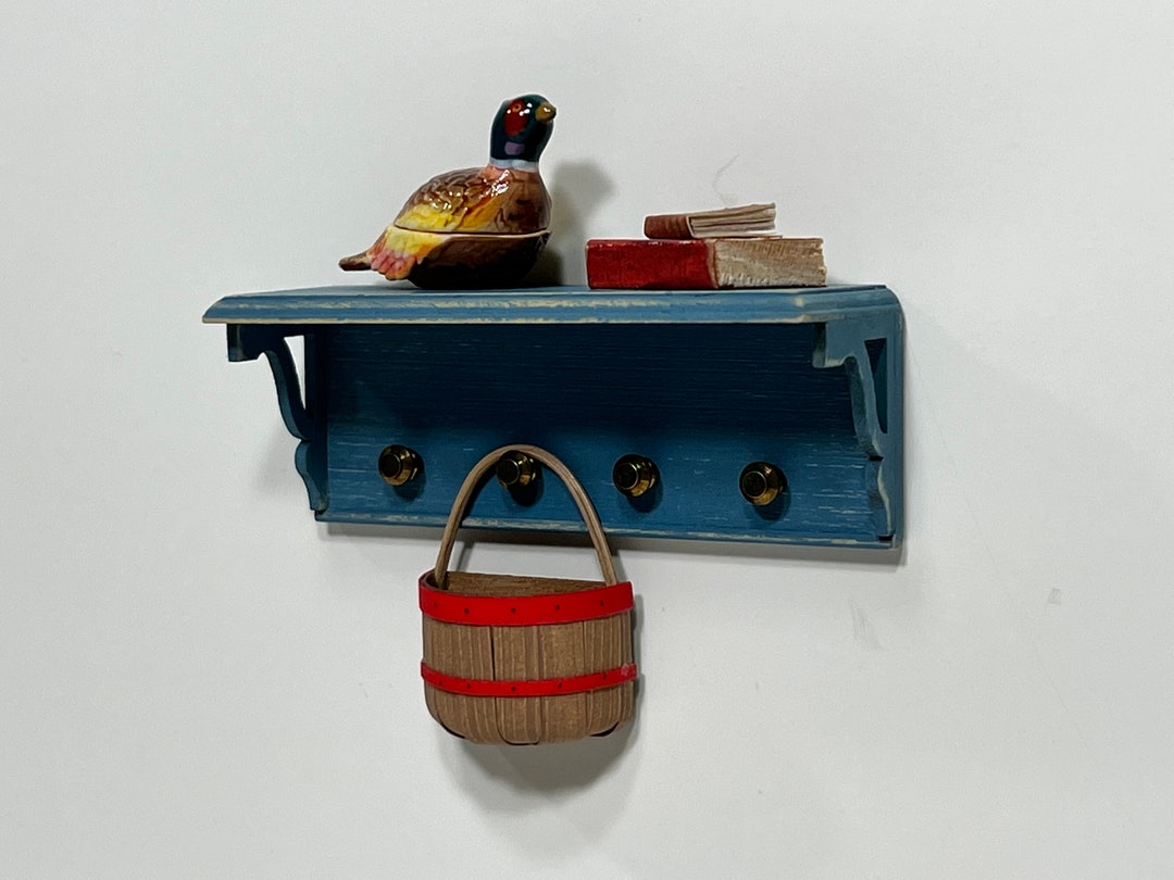 Wall Shelf With Knobs Skyline Blue 1/12th Scale Etsy