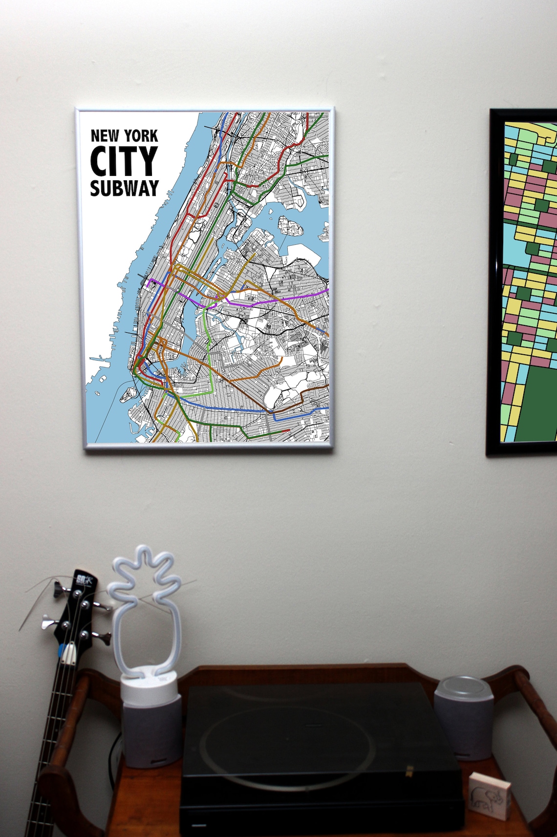 New York City Subway Map Art Etsy