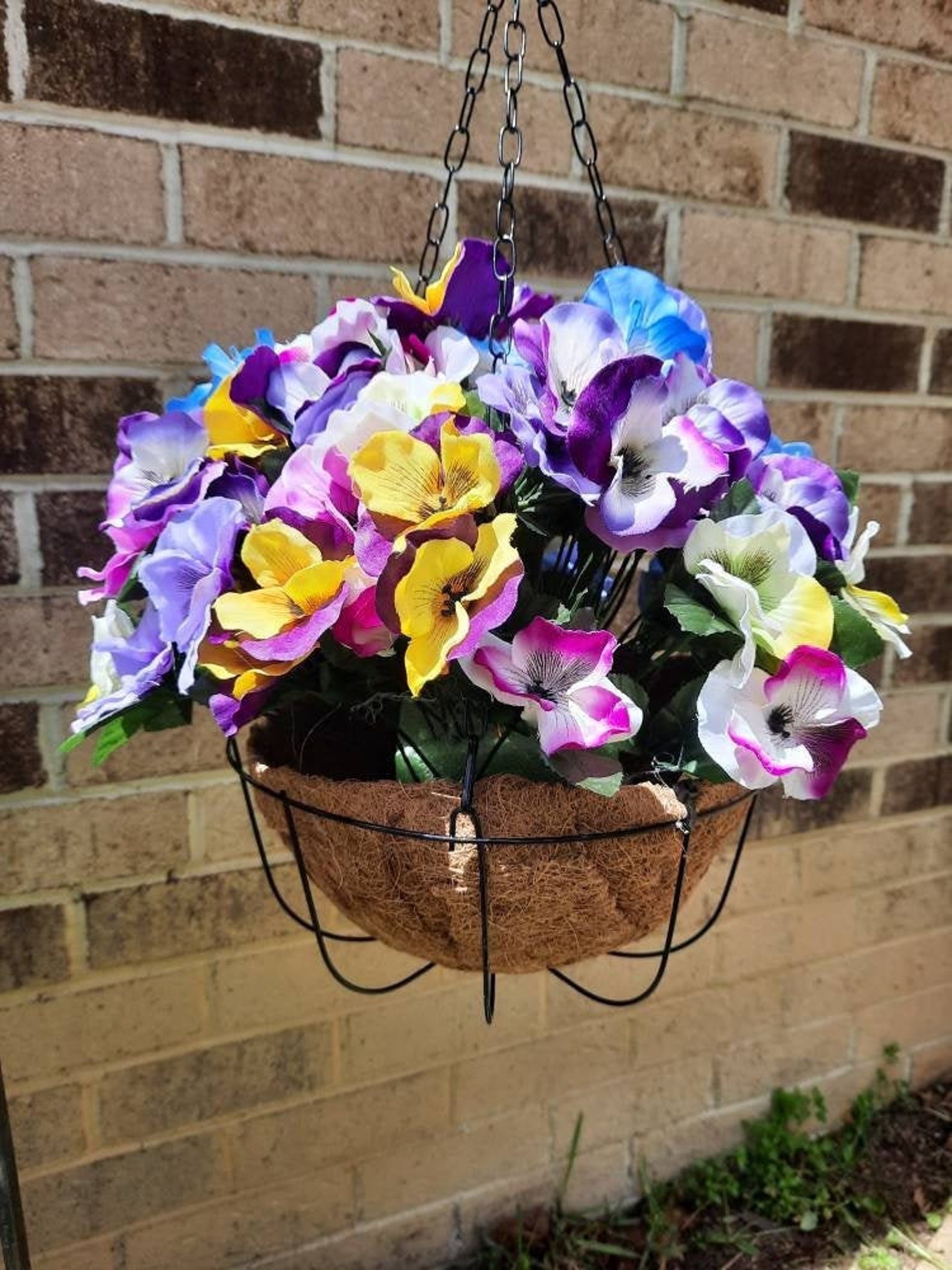 Hanging planter faux plant hanging flower baskets artificial Etsy