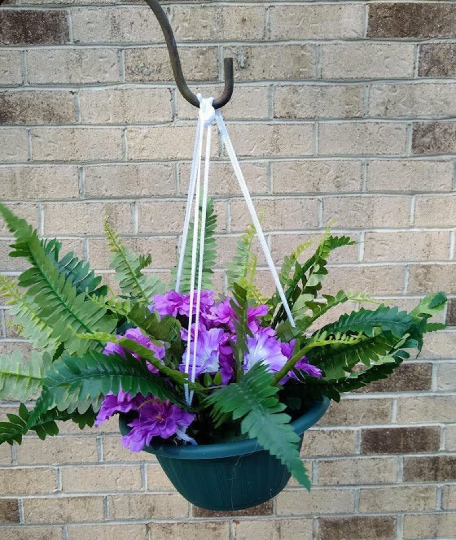 Hanging planter artificial flowers fake hanging plants decor Etsy