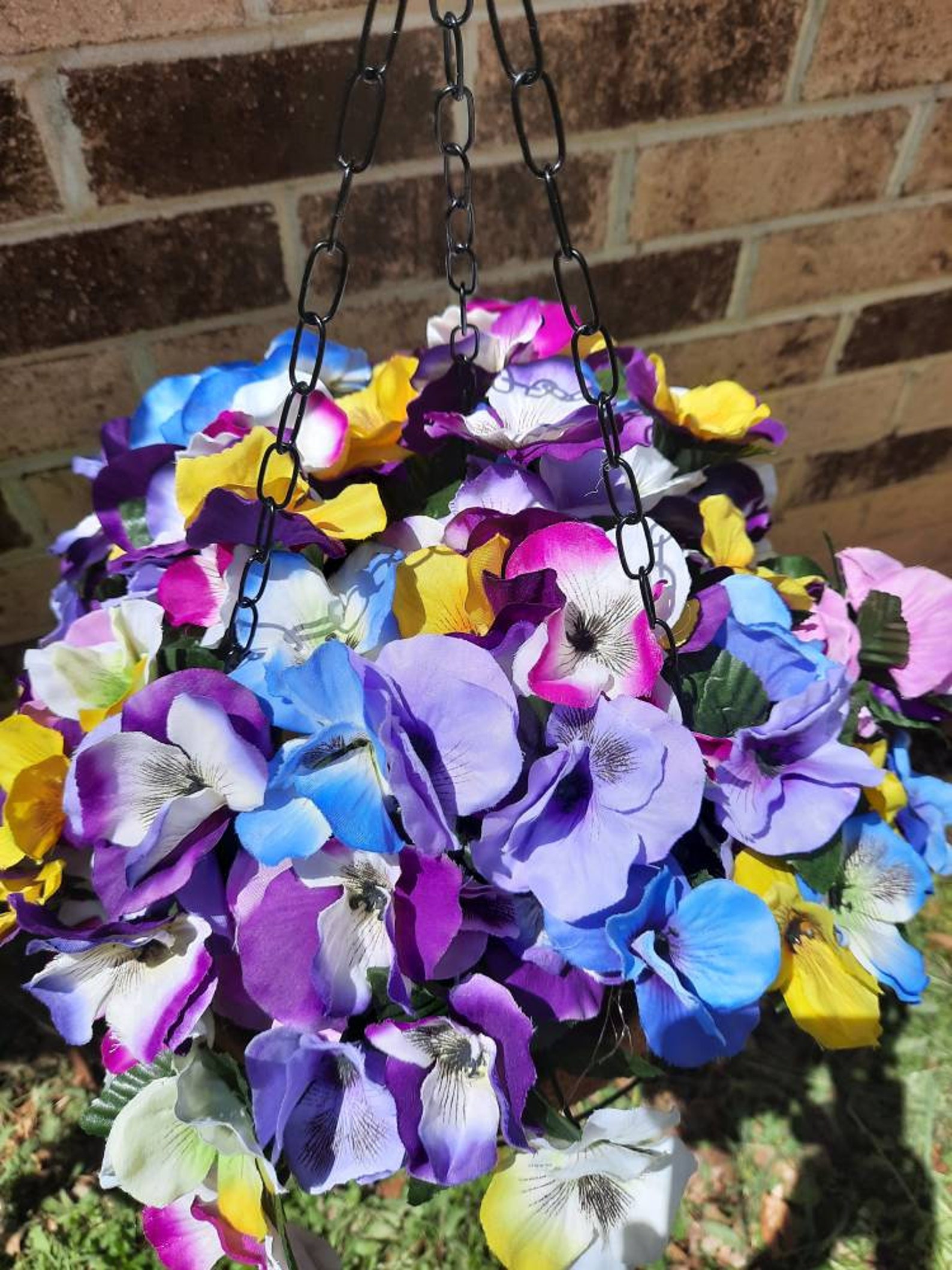 Hanging planter faux plant hanging flower baskets artificial Etsy