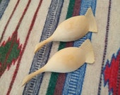 Unique - Raw Wood Carvings (Geese) - Laying on their Sides - 6 1 2 quot long 6 3 4 quot long - 2 3 4 quot wide
