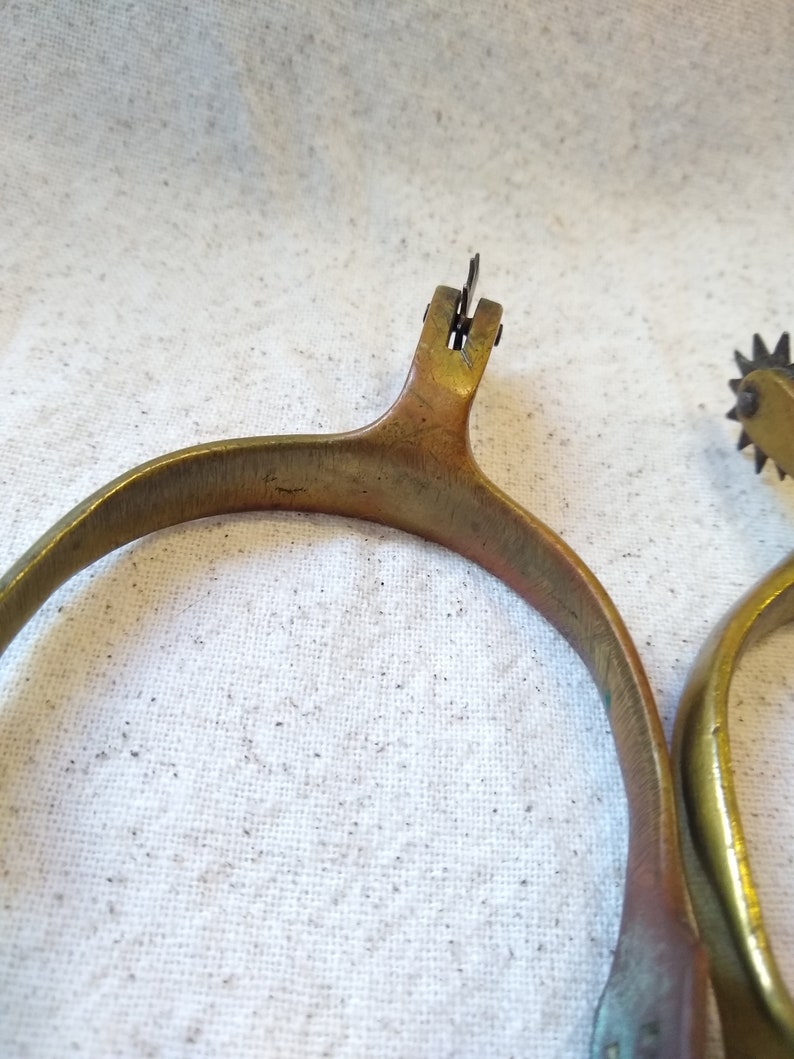 Antique Brass Spurs W/working Rowels 4 1/4 Long X 3 Etsy
