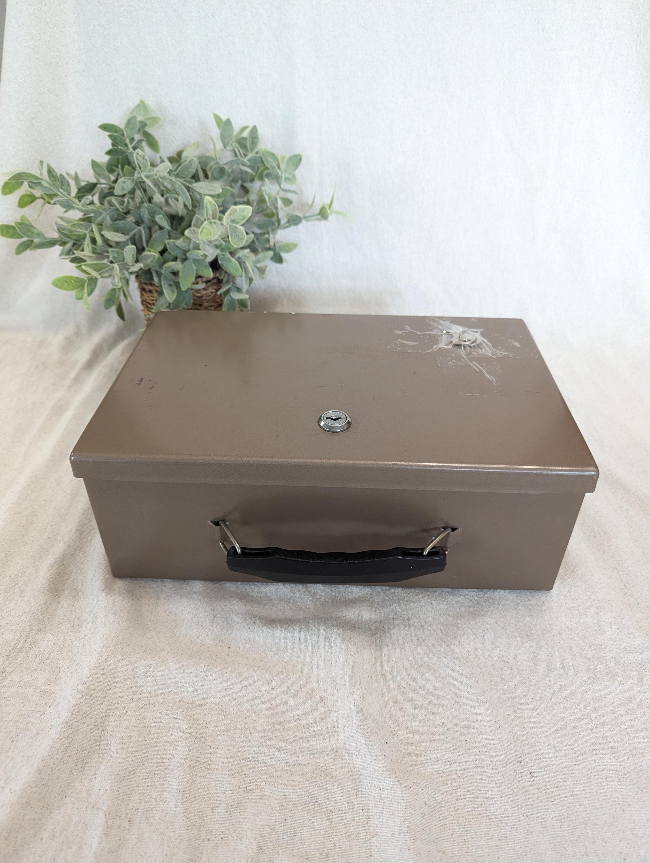 Vintage Rockaway Metal Lock Box: Fireproof Storage Safe With Keys