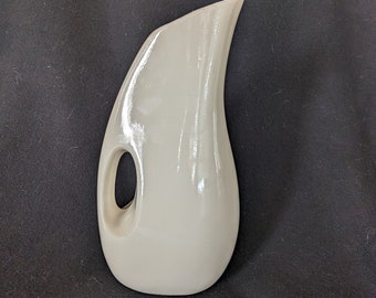 MCM - Glazed White Pitcher - Signed "BB" - Dated 1964 - 11 3/4" tall x 6" deep x 4" wide