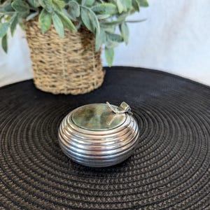 Small Silver Plated Ashtray: Art Deco Honeycomb Design
