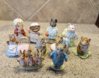 9 Different Beatrix Pottery Figurines - By Beswick, England - F. Warne & Co. Ltd. - Circa 1940's and Up
