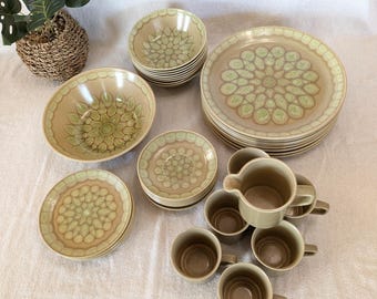 Rio Verde Dishes: Johnson Bros Stonecrest, England - Earthy Green Pattern