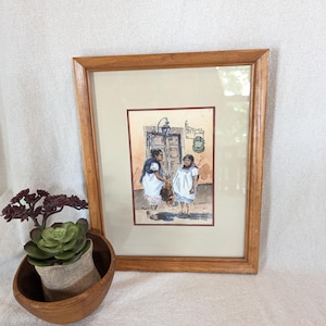 Original Watercolor Painting: Los Gallos, Mexican Folk Art - Lorenzo 1998