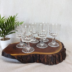 Vintage Royal Crystal Rock Water Goblets - Zeus Blown Glass, Set of 6