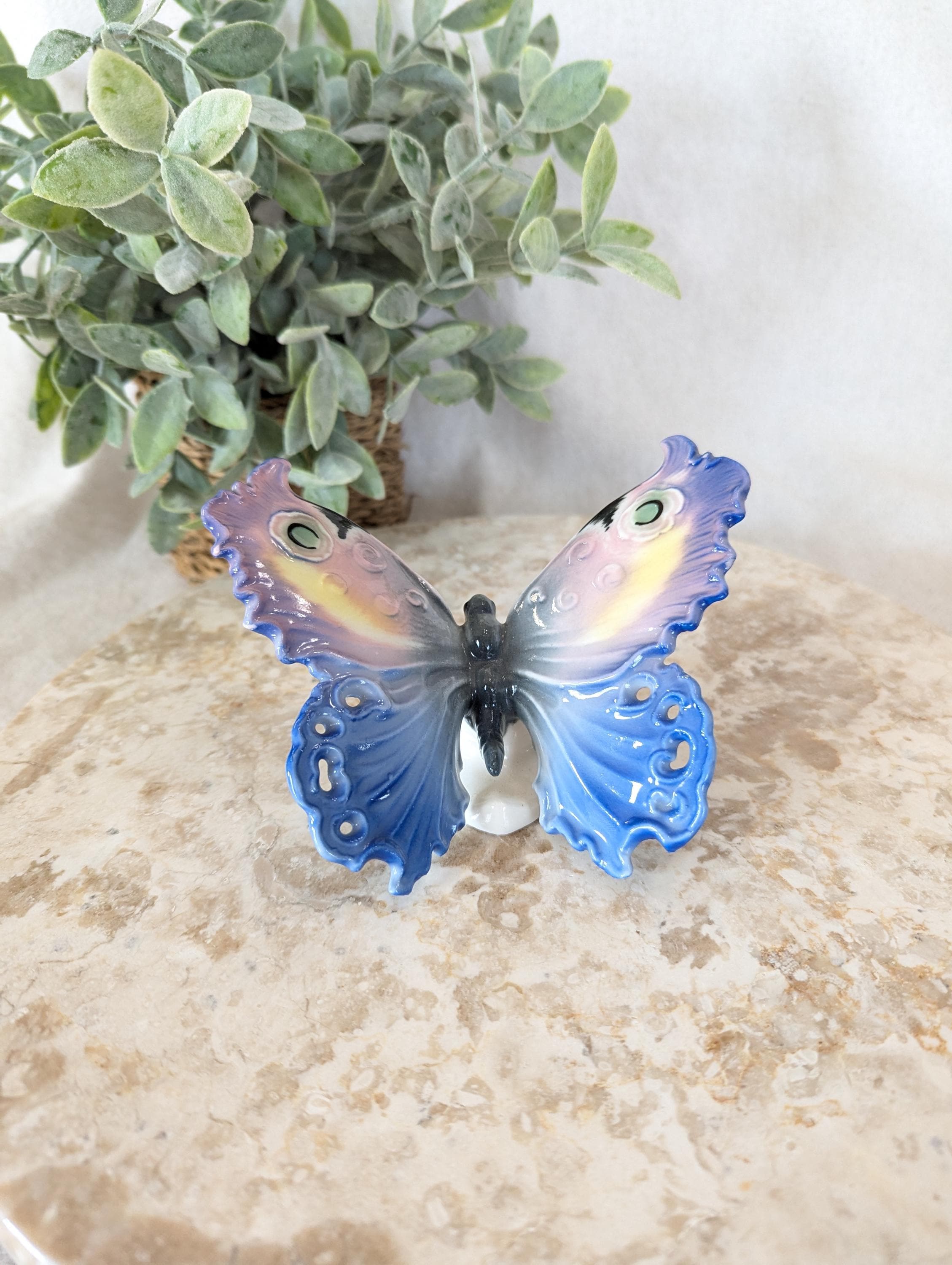 Karl Ens - Porcelain Butterfly - Maker's Mark - Green
