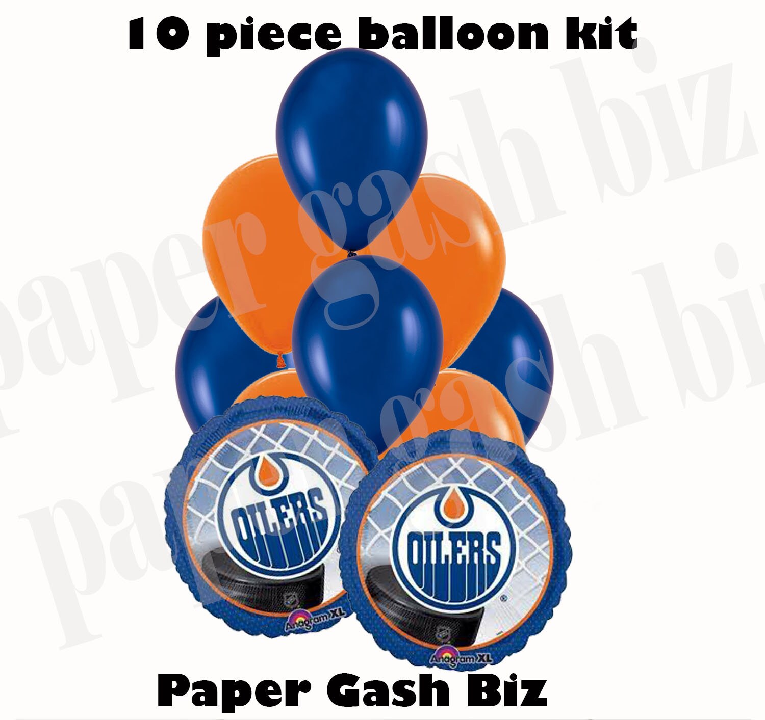 Edmonton Oilers 10 Piece Balloon Bouquet Kit, Hockey Balloons,sports