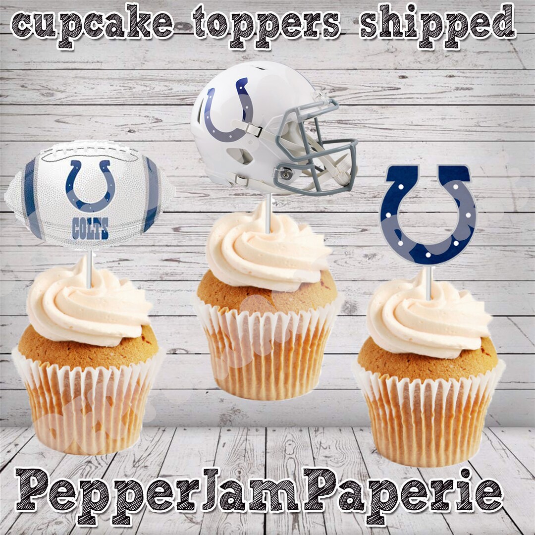 Cupcake Toppers Indiana Colts Indianapolis Sports Football Etsy