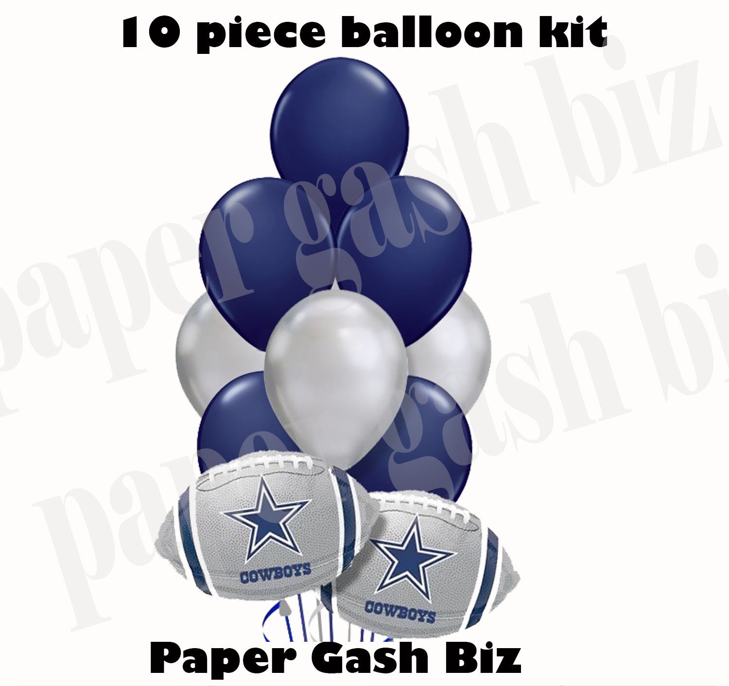 Dallas Cowboys 10 Piece Balloon Bouquet Kit, Football Balloons,sports