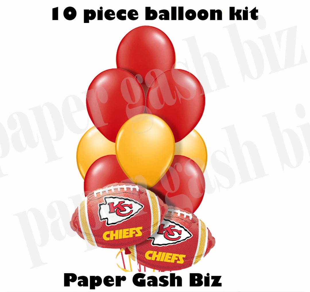 Kansas City Chiefs 10 Piece Balloon Bouquet Kit Football Etsy