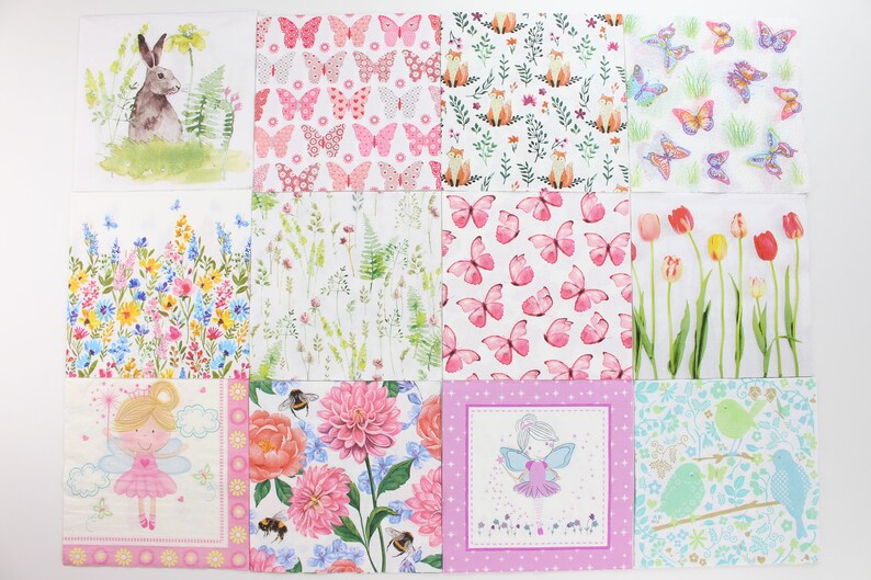 Decoupage napkins Decoupage napkins uk lunch napkins Etsy