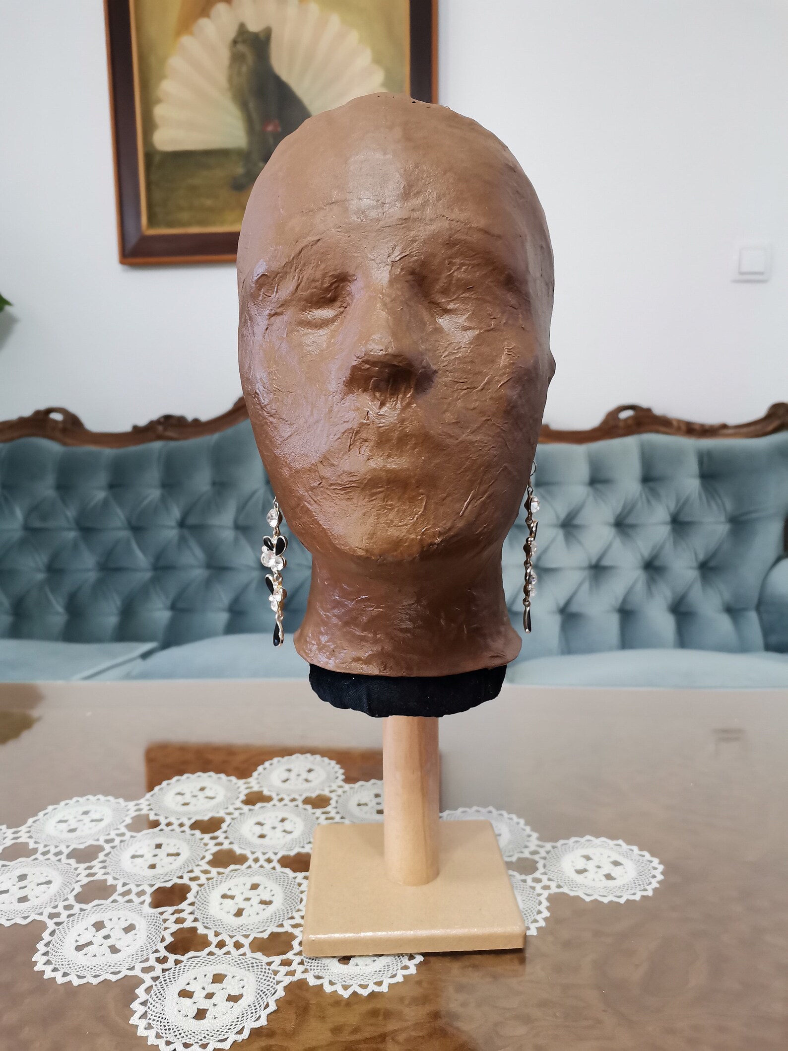 Brownhandmade Female Mannequin Headhead Display Stand Etsy