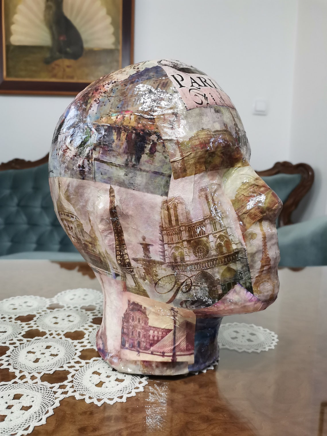 Vintage Handmade Mannequin Head Unique Female Home Decor Etsy