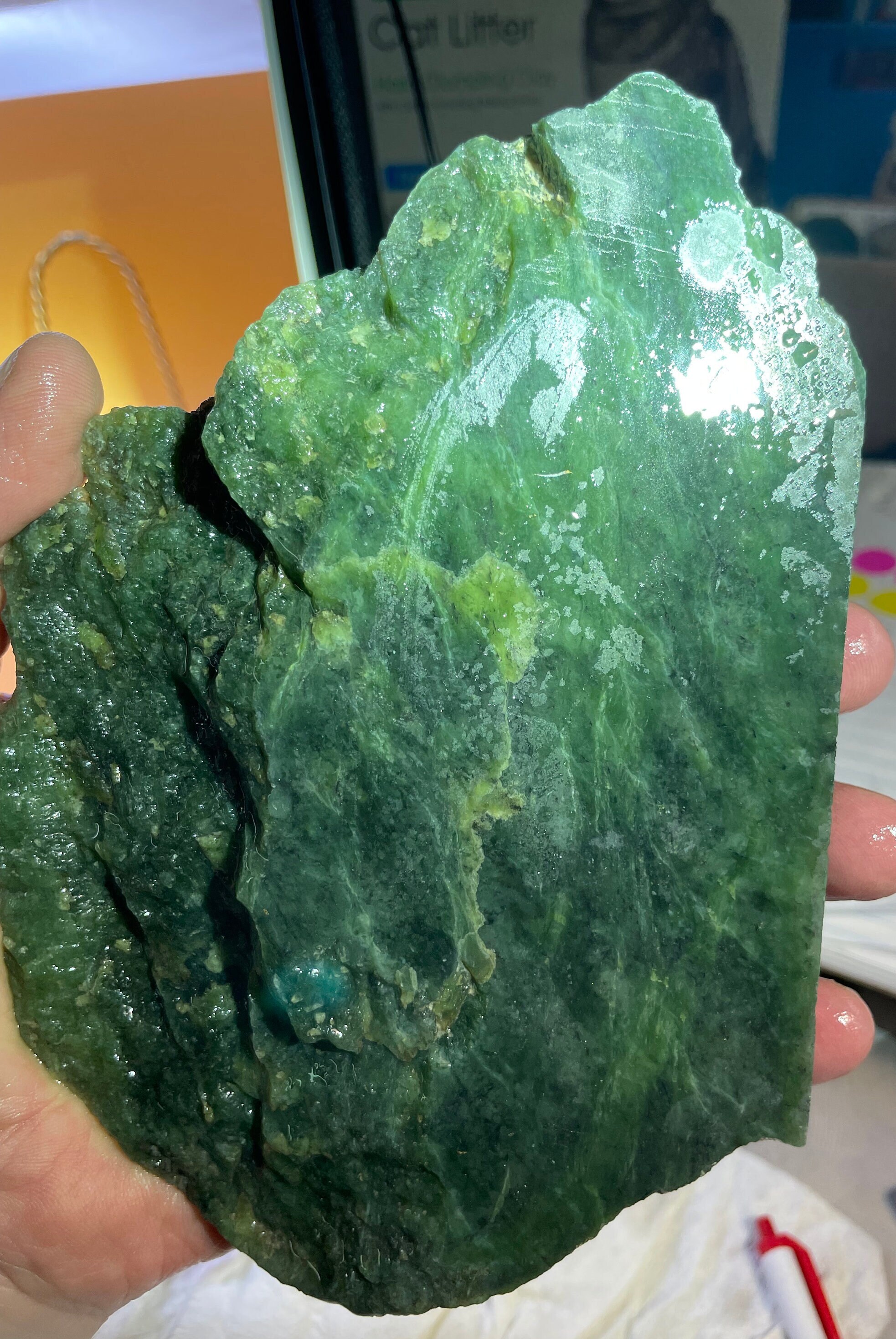 Green Wyoming Nephrite Jade Slab With Apple Watermarks - Etsy