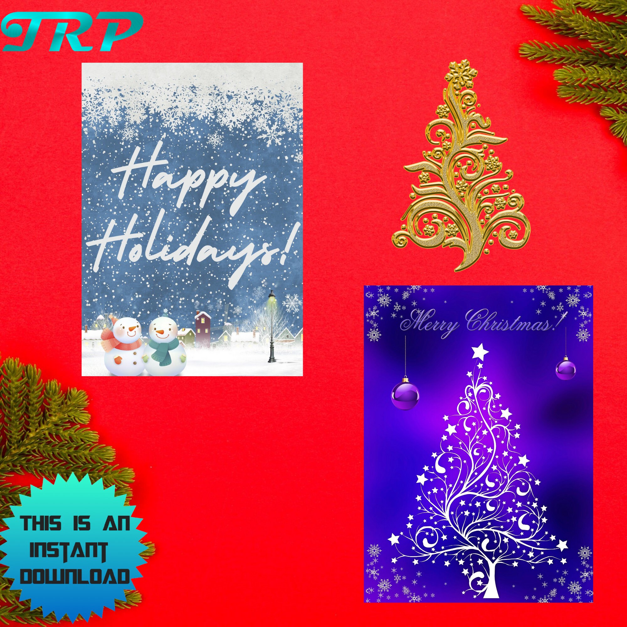 Printable holiday cards printable christmas cards etsy