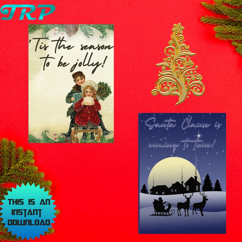 Printable Christmas Cards Printable Greeting Cards Etsy