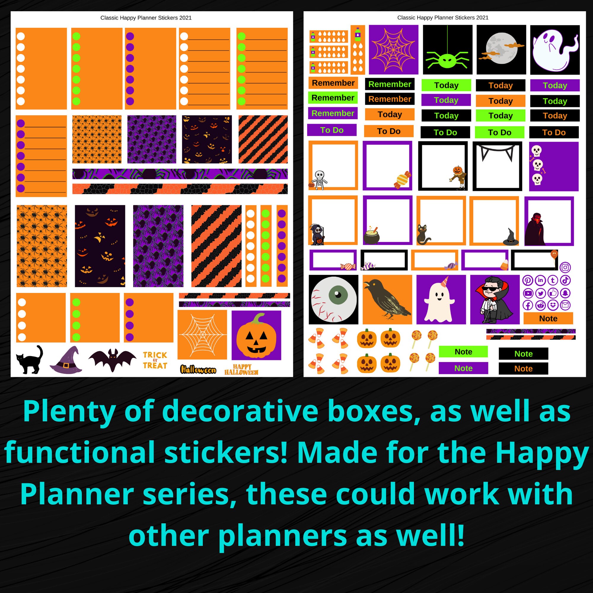 Halloween Happy Planner Stickers | Classic Happy Planner Stickers ...