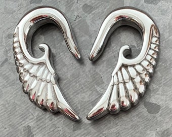 Inspiration Dezigns Pair of Organic Abalone Angel Wing Spiral Taper