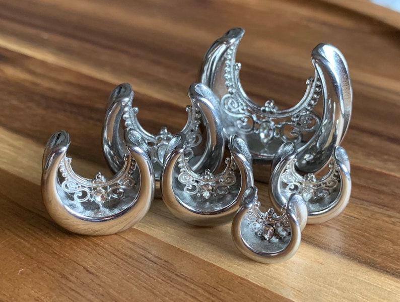 PAIR of Floral Filigree Saddle Surgical Steel Ear Spreaders Etsy