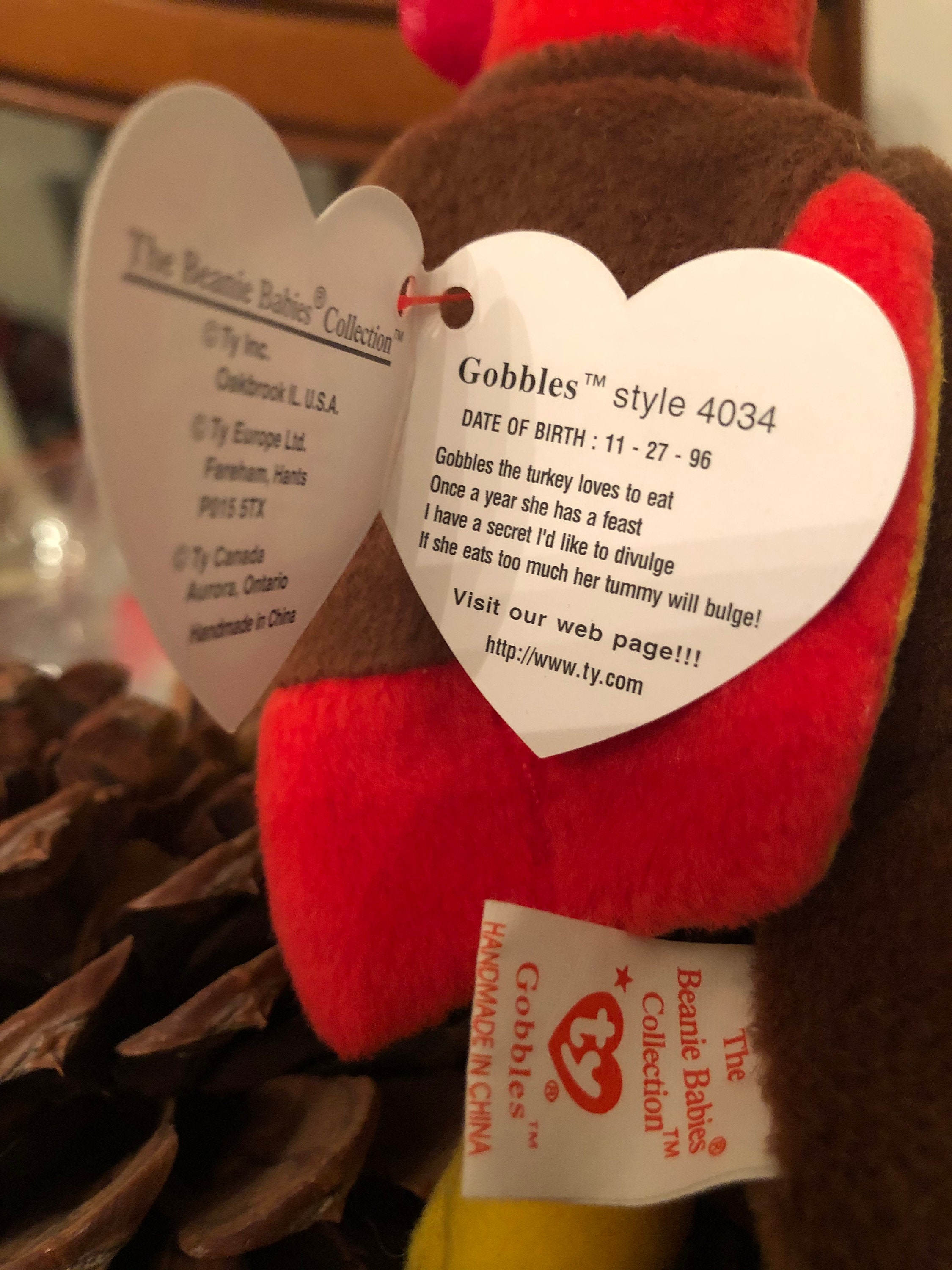 Gobbles the Turkey Beanie Baby - Etsy