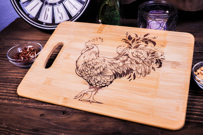 Chicken Engraved Cutting Board immagine 1