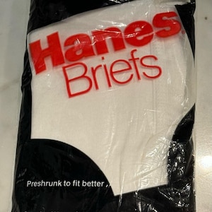 NOS 3 pr. Vintage Hanes White Briefs Underwear Medium 36