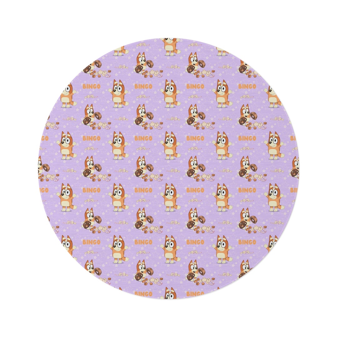Pink Bingo Bluey Round Rug - Etsy