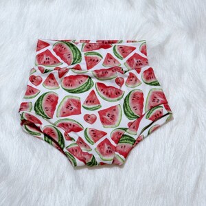 Watermelon Bummies, Bummie, High Waisted Shorts, Fruit Bummies, Diaper Cover, Baby Bummies, Toddler Shorties, Toddler Bummies, Summer Baby