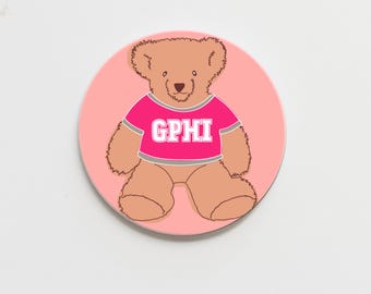 Gamma Phi Beta Greek Teddy Bear Button
