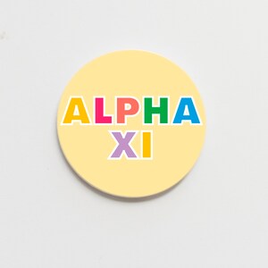 Alpha Xi Delta Color Me Greek  Button