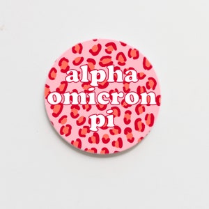 Alpha Omicron Pi Cheetah Greek  Button