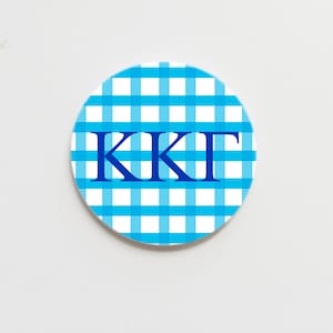 Kappa Kappa Gamma Gingham Greek  Button