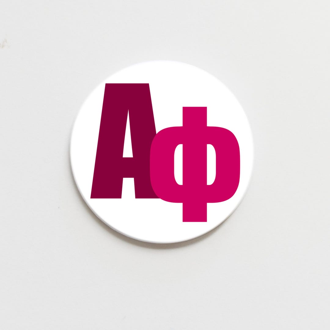 Alpha Phi Greek Block Letters Button - Etsy