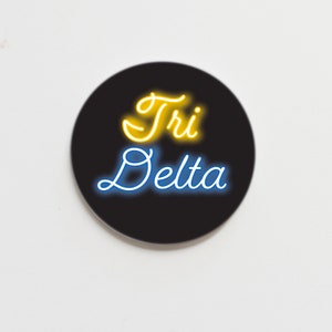 Tri Delta Neon Greek  Button