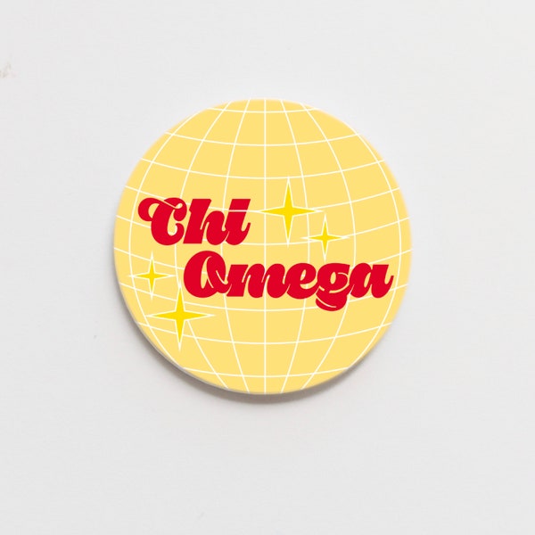 Chi Omega Greek Disco Button