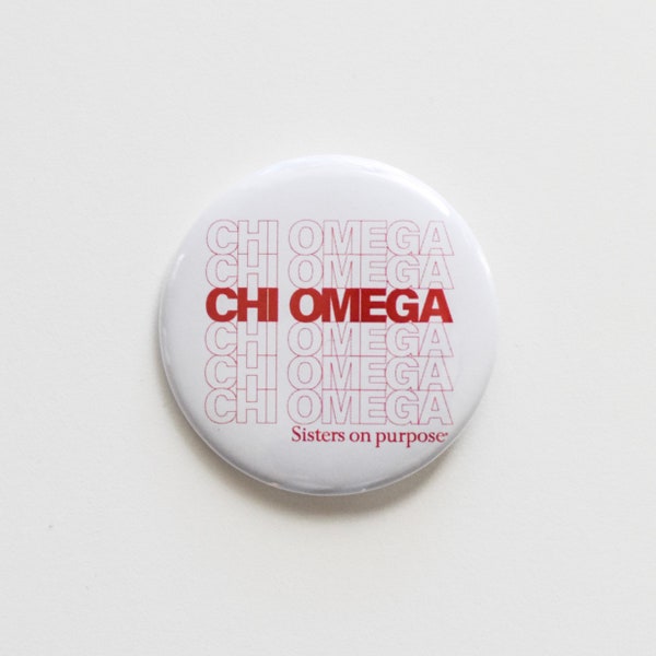 Chi Omega Greek Thank You Button