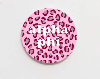 Alpha Phi Cheetah Greek  Button