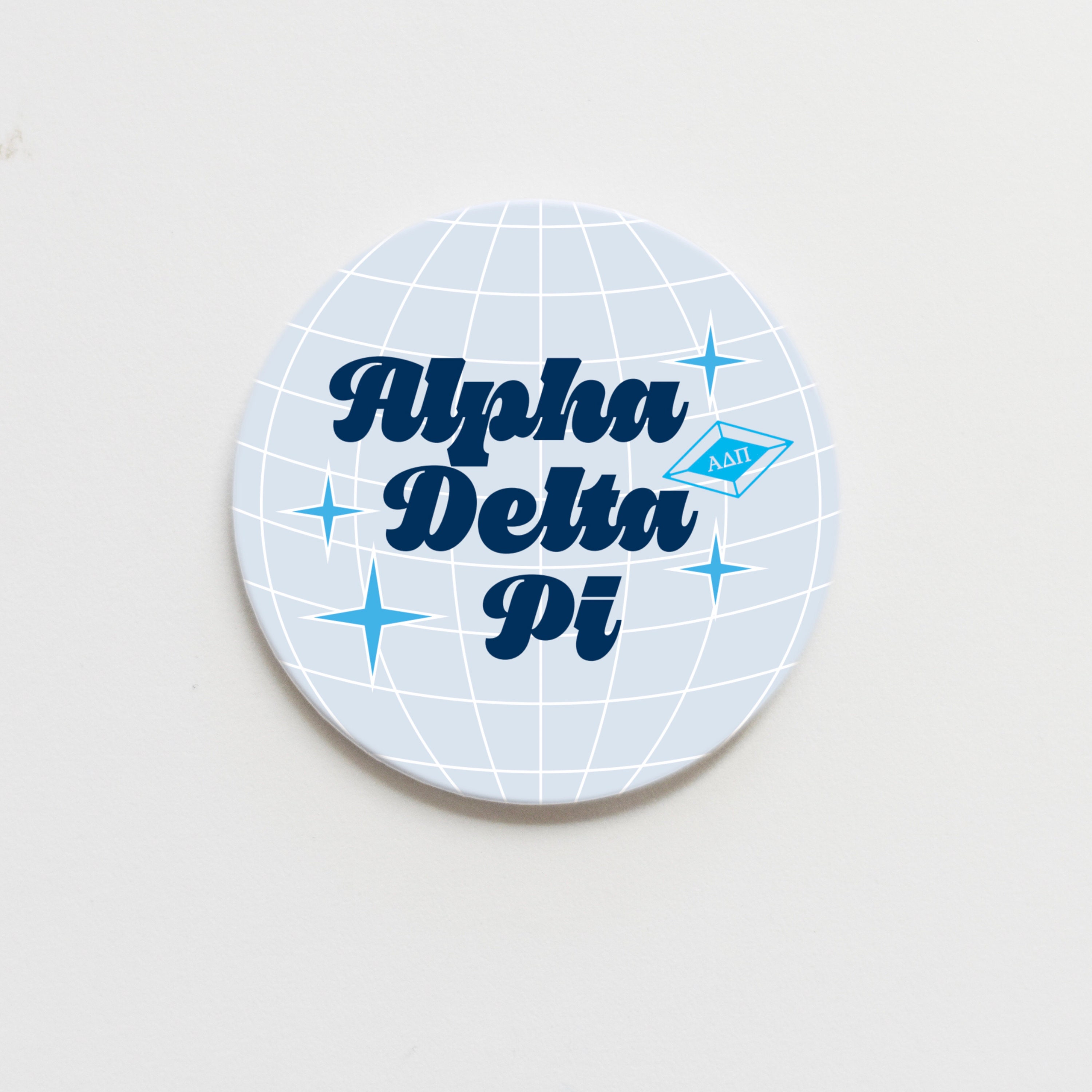 Alpha Delta Pi Yellow Lightning Button