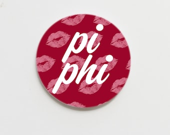 Pi Beta Phi Kisses Greek  Button